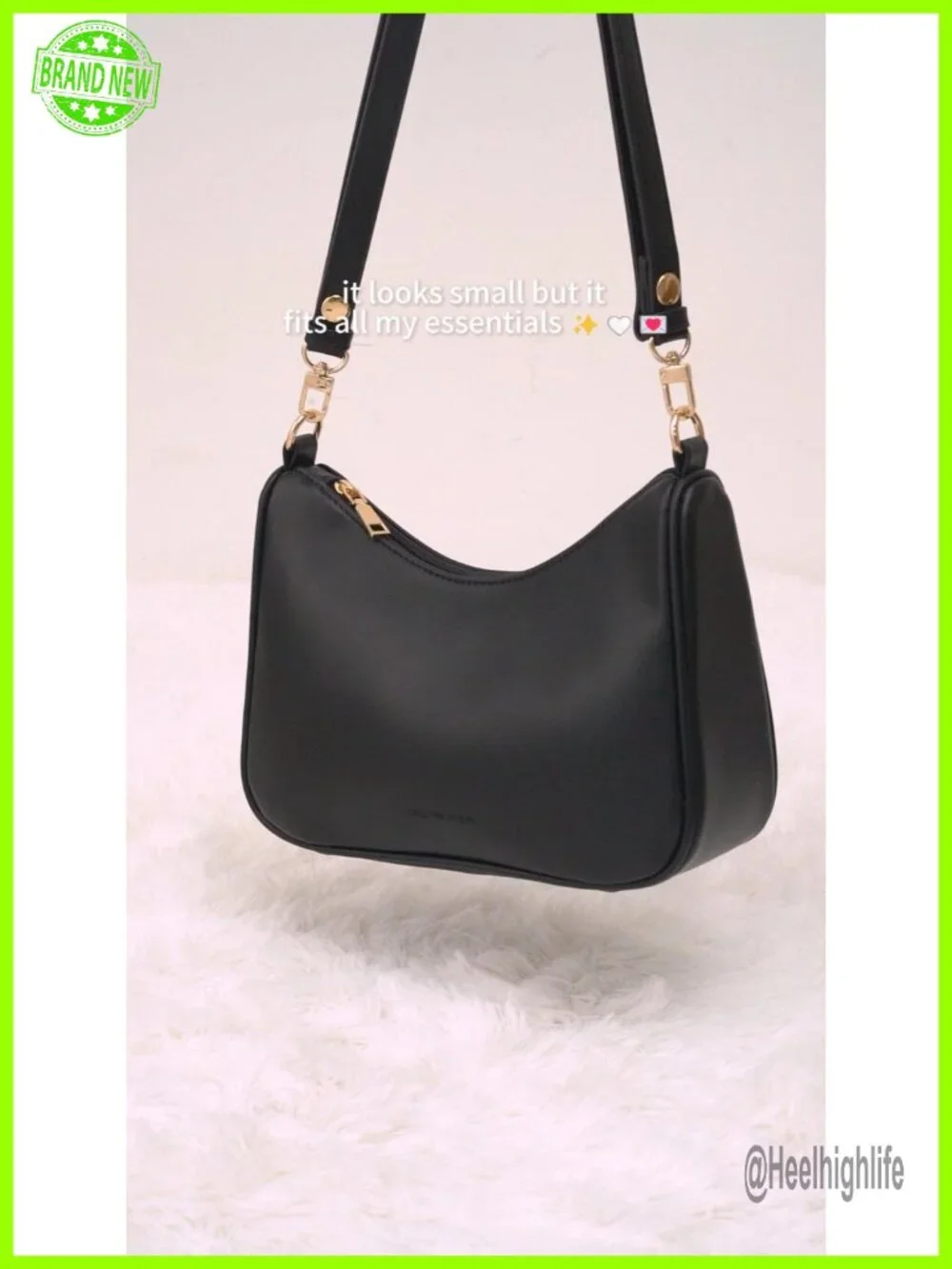 PU Leather Hobo Underarm Purse with Zipper & Adjustable Strap